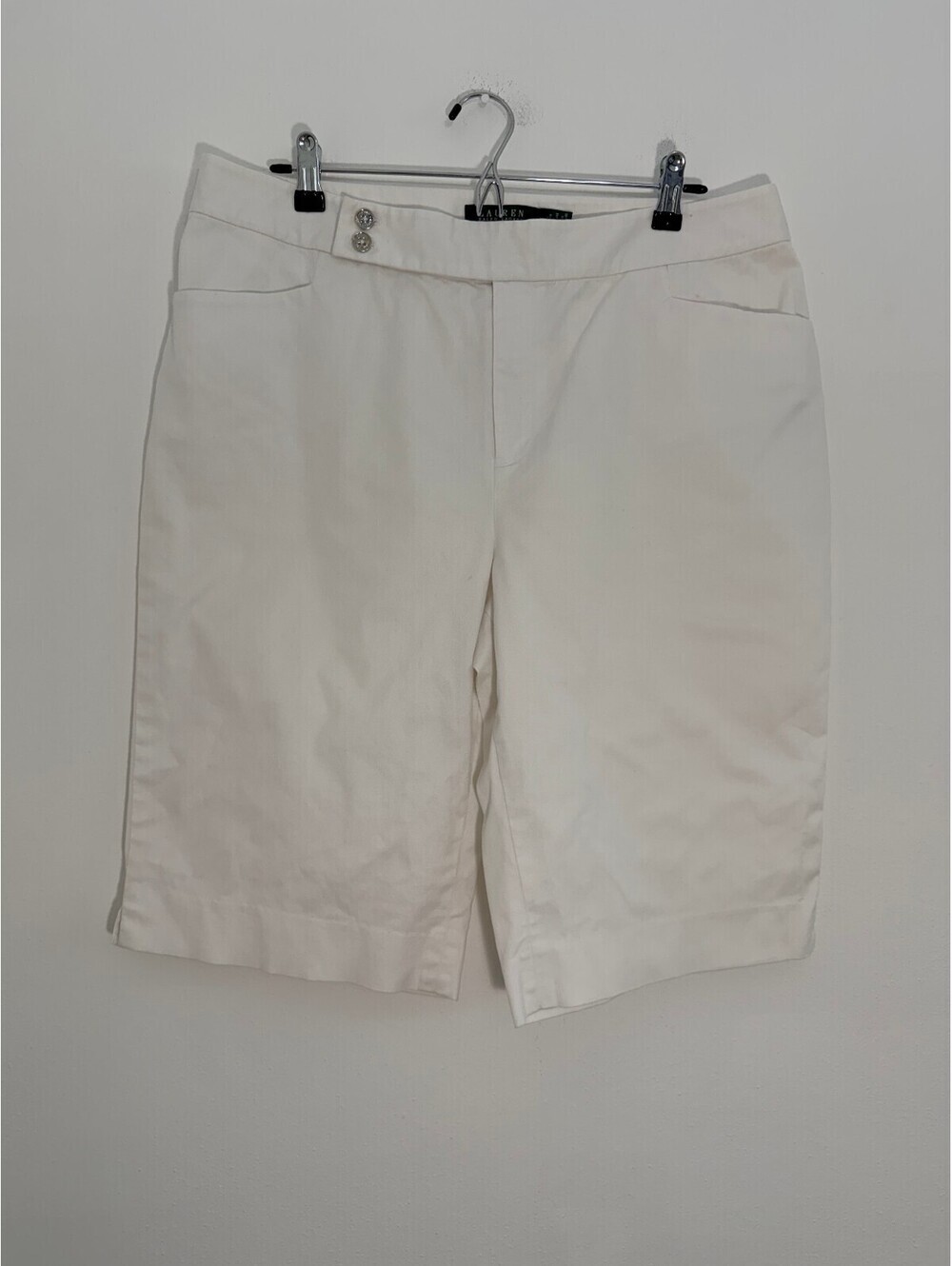 Lauren Ralph Lauren Premier White Bermuda Shorts Women's Size 14 Stretch Cotton